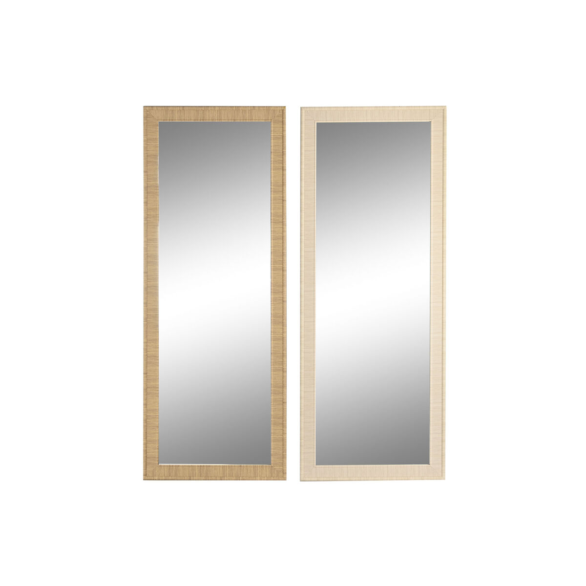 Specchio Da Parete Home Esprit Marrone Naturale Scandi 74 X 2 X 194 Cm (2 Unità)