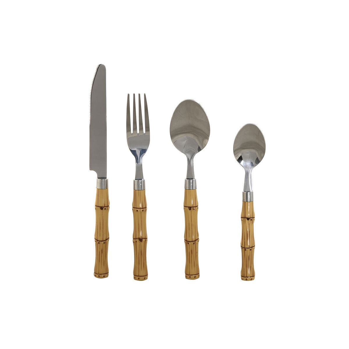 Posate Home Esprit Argentato Naturale Acciaio Inossidabile Abs 3 X 2 X 16 Cm 24 Pezzi