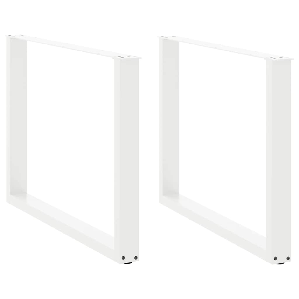 vidaXL Patas para mesa de comedor en forma de U (2 unidades), color blanco, 100 x (72-73) cm, acero