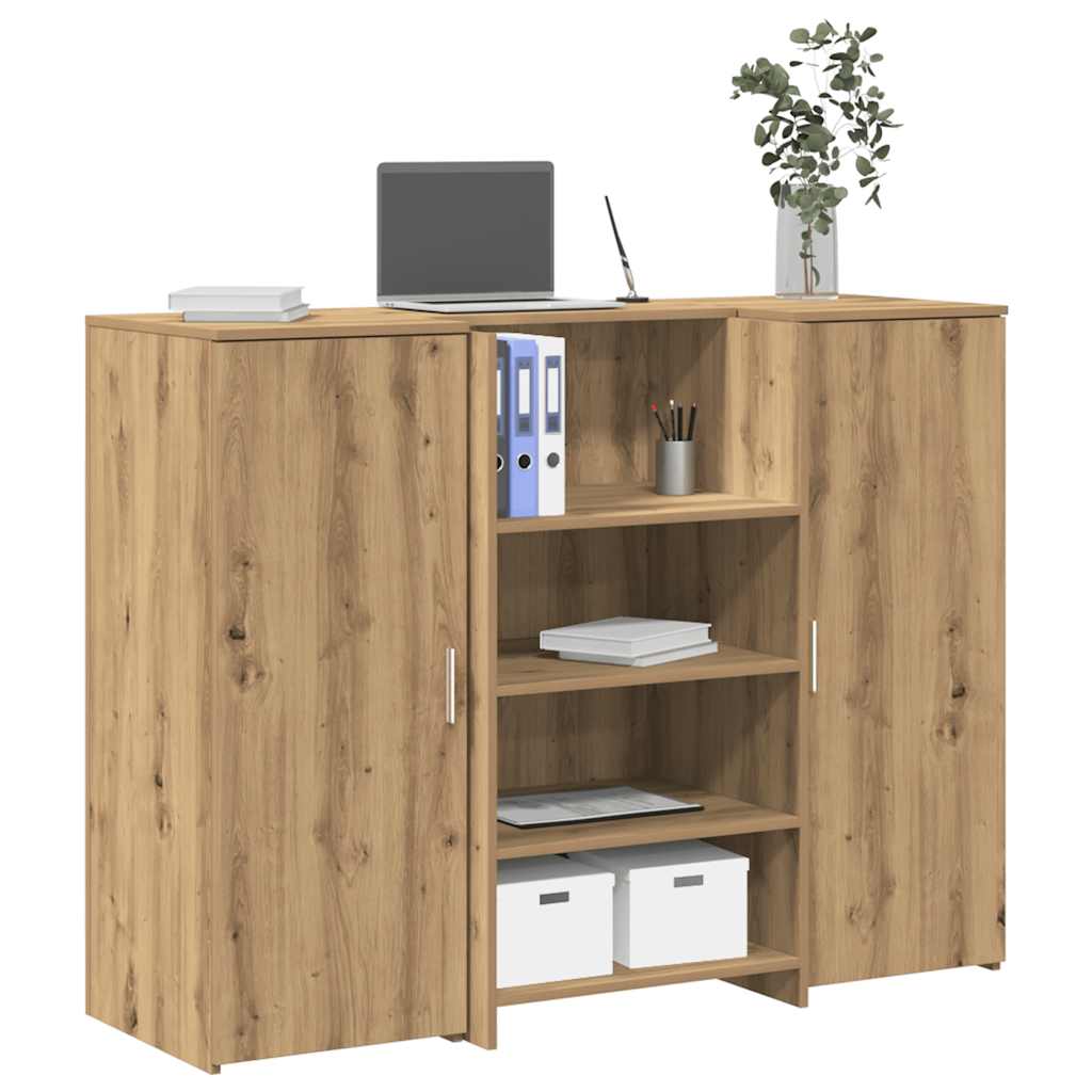 vidaXL Bureau réception chêne artisanal 135x50x103,5cm bois ingénierie
