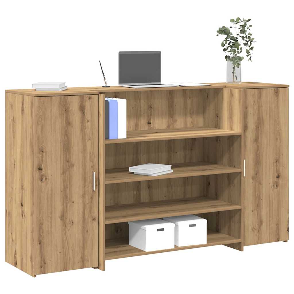 vidaXL Bureau réception chêne artisanal 180x50x103,5cm bois ingénierie