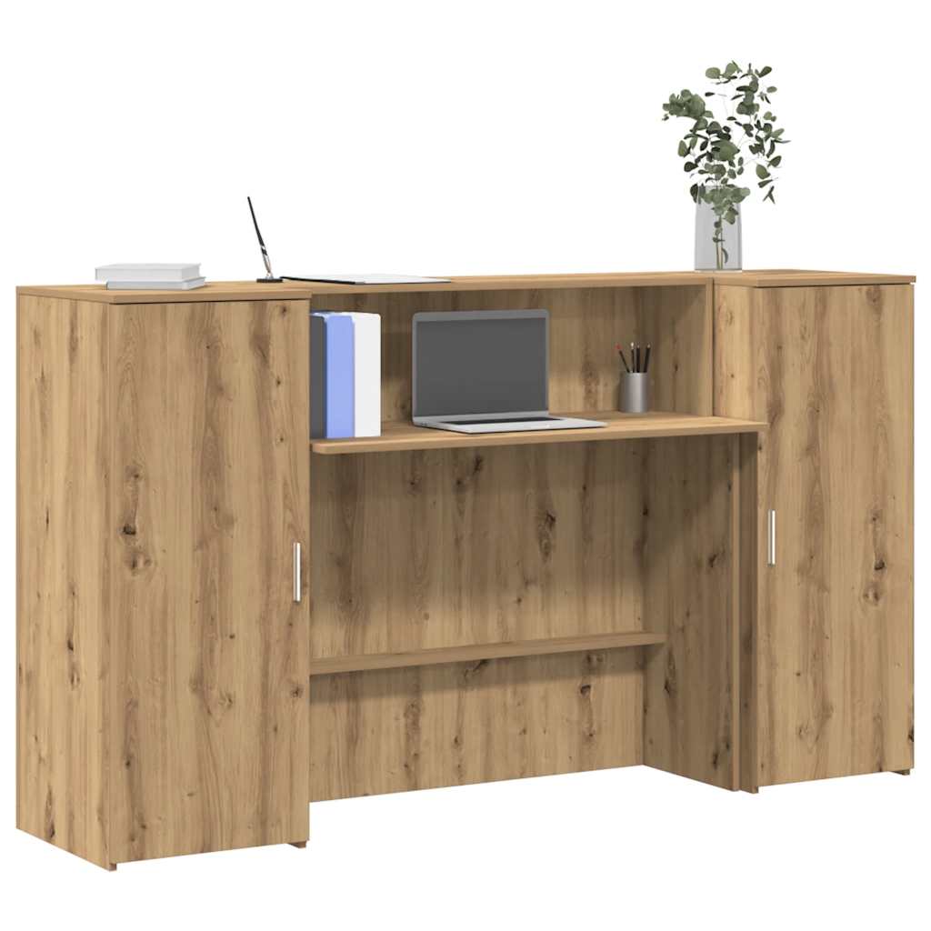 vidaXL Bureau réception chêne artisanal 180x50x103,5cm bois ingénierie
