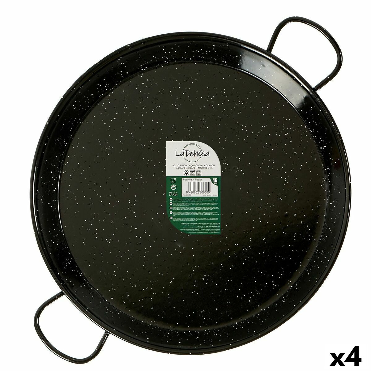 Padella La Dehesa Nero Acciaio Smaltato Ø 46 cm 59 x 6 x 46 cm (4 Unità)