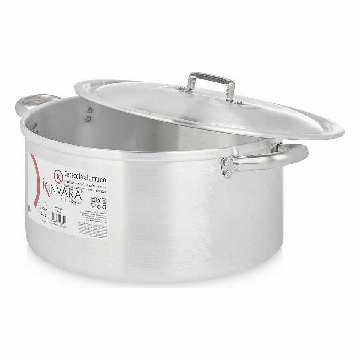 Casseruola con coperchio Kinvara Argentato 12,5 L 44 x 19 x 35 cm (3 Unità) - Image 3
