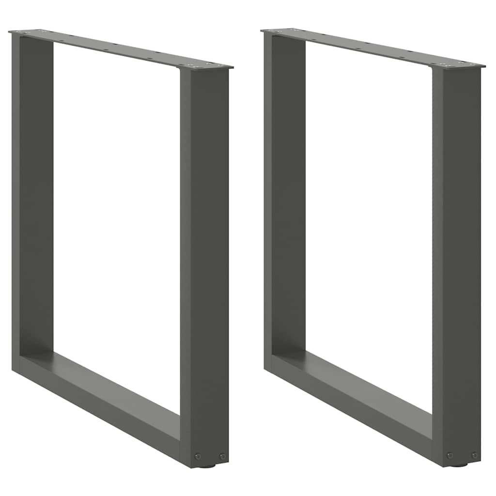 vidaXL Patas para mesa de comedor en forma de U (2 unidades), antracita, 80 x (72-73) cm, acero