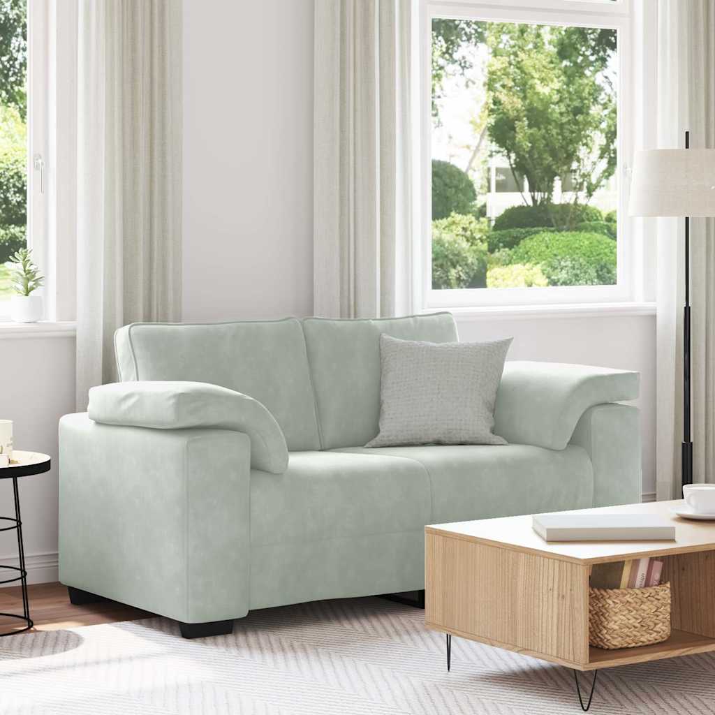 vidaXL Zweisitzer-Sofa Hellgrau 120 cm Samt