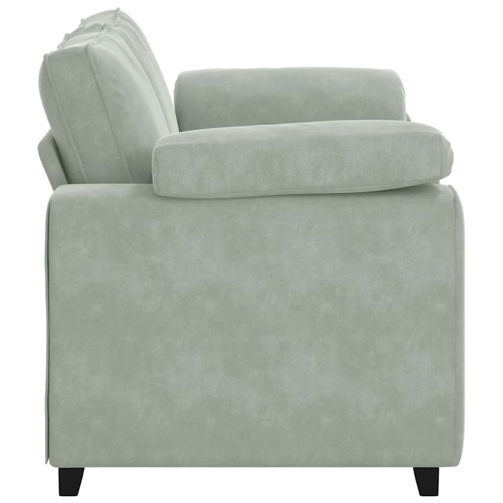 vidaXL Zweisitzer-Sofa Hellgrau 120 cm Samt - Image 5