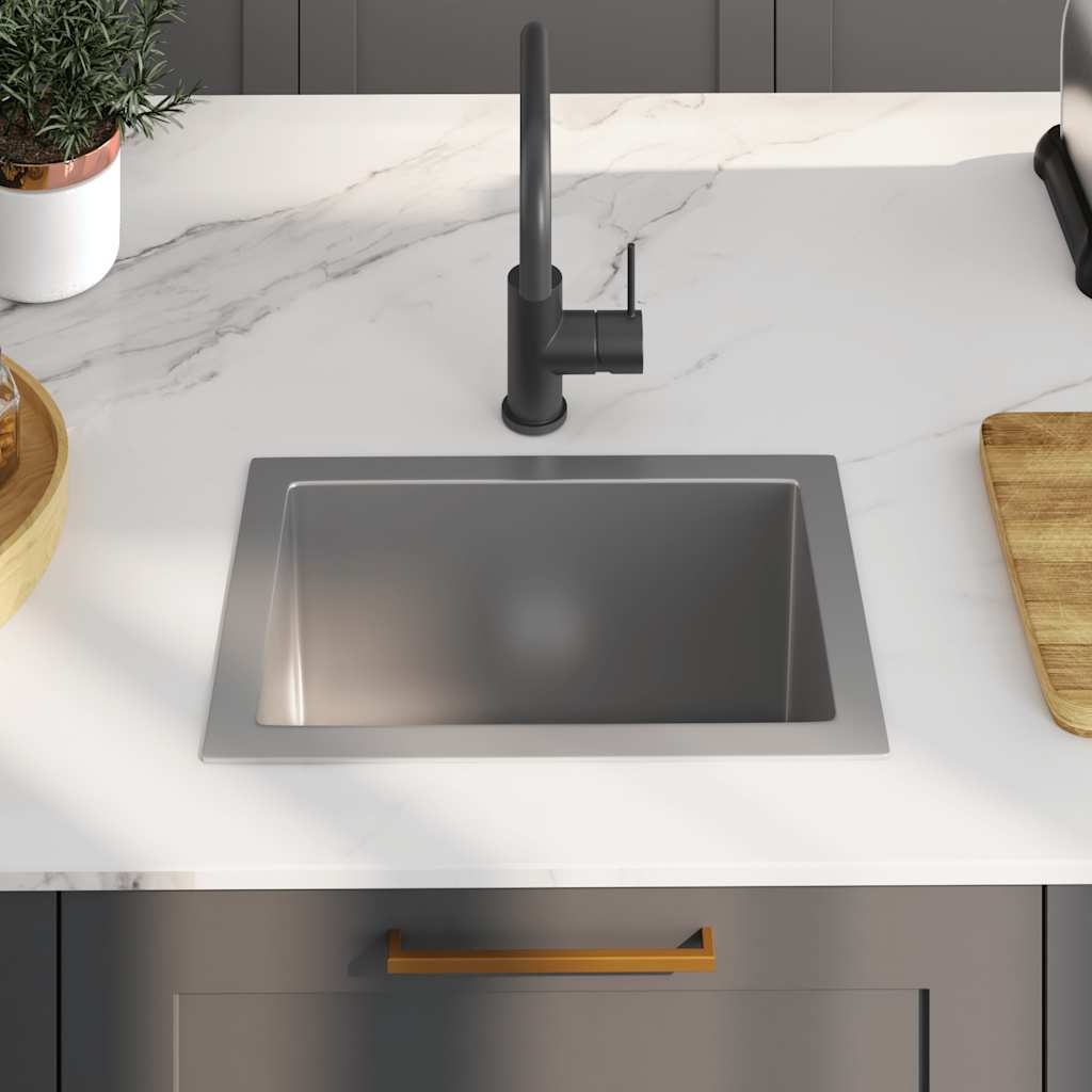 vidaXL Handgefertigte Küchenspüle Edelstahl - Image 3