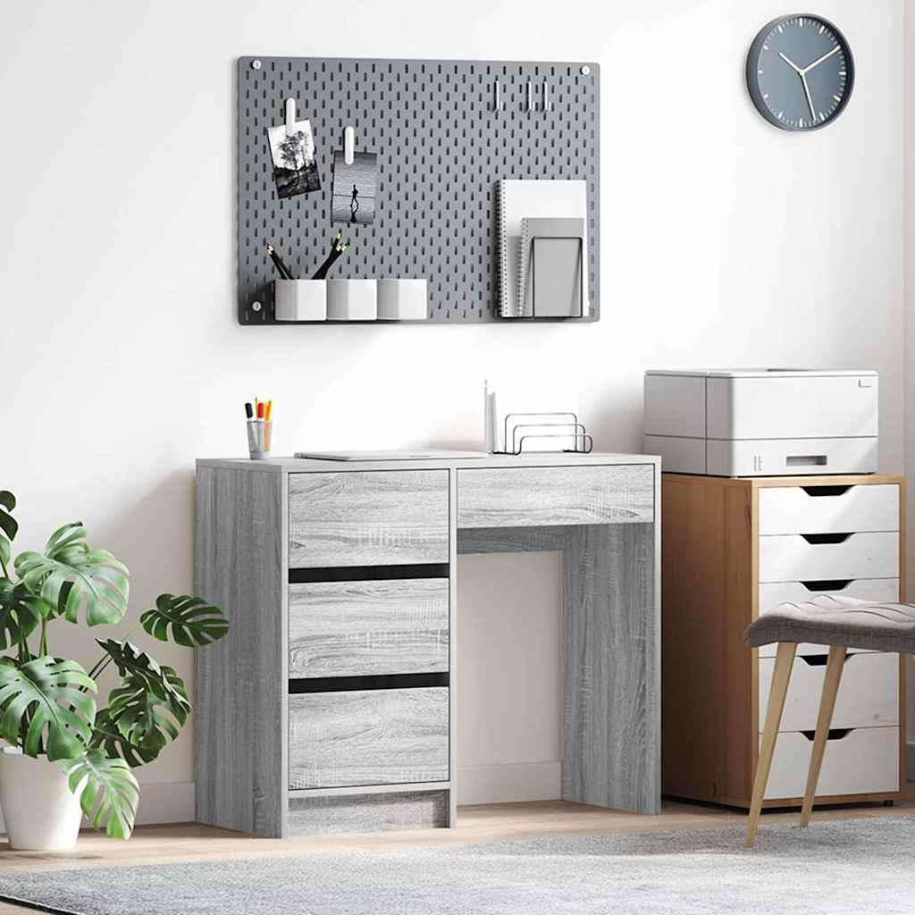 vidaXL Bureau Gris Sonoma 90 x 37,5 x 75 cm Bois d'ingénierie