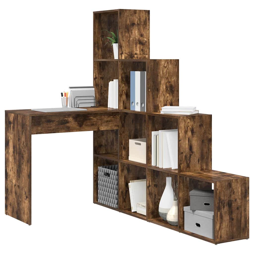 vidaXL Eck-Schreibtisch Geräucherte Eiche 101,5 x 149,5 x 149,5 cm - Image 3