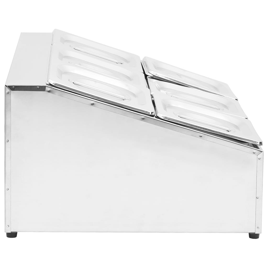 vidaXL Récipient Gastronorm avec 6 bacs GN 1/6 Acier inoxydable - Image 4