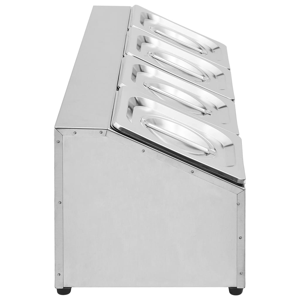 vidaXL Récipient Gastronorm avec 4 bacs GN 1/6 Acier inoxydable - Image 4