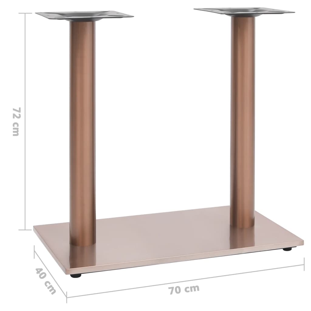 vidaXL Pata de mesa de bistró acero inoxidable latón 70x40x72 cm - Image 5