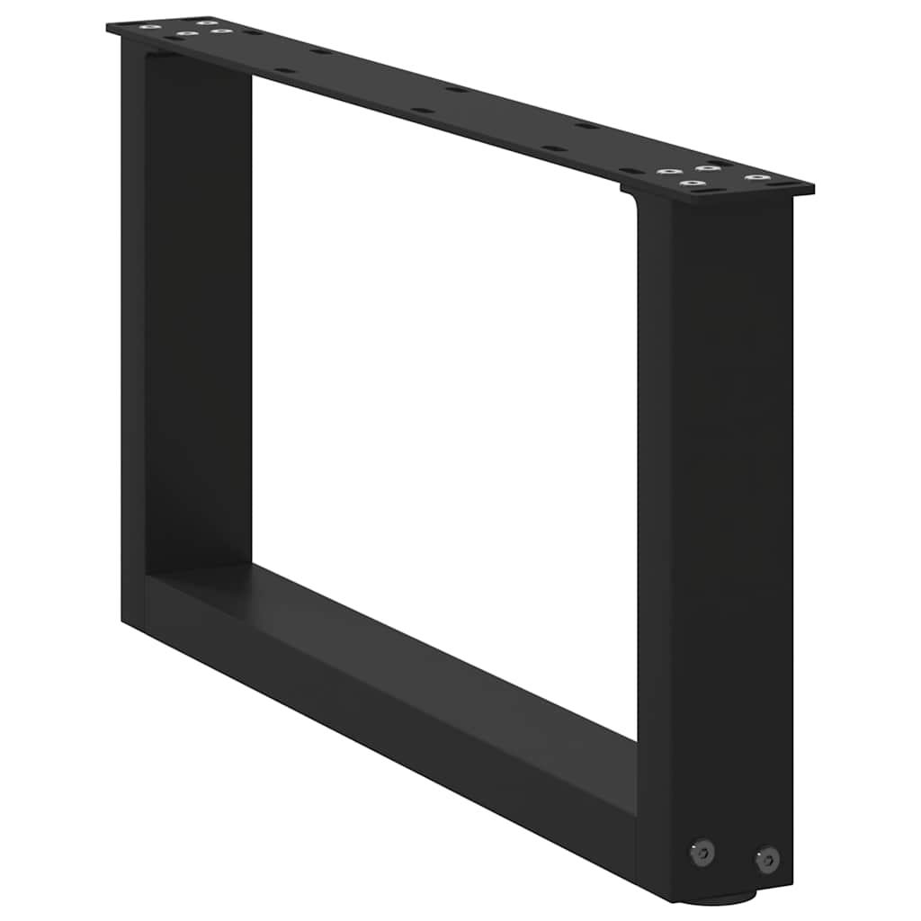 vidaXL Patas para mesa de centro en forma de U (2 unidades), color negro, 60 x (30-31) cm, acero - Image 4