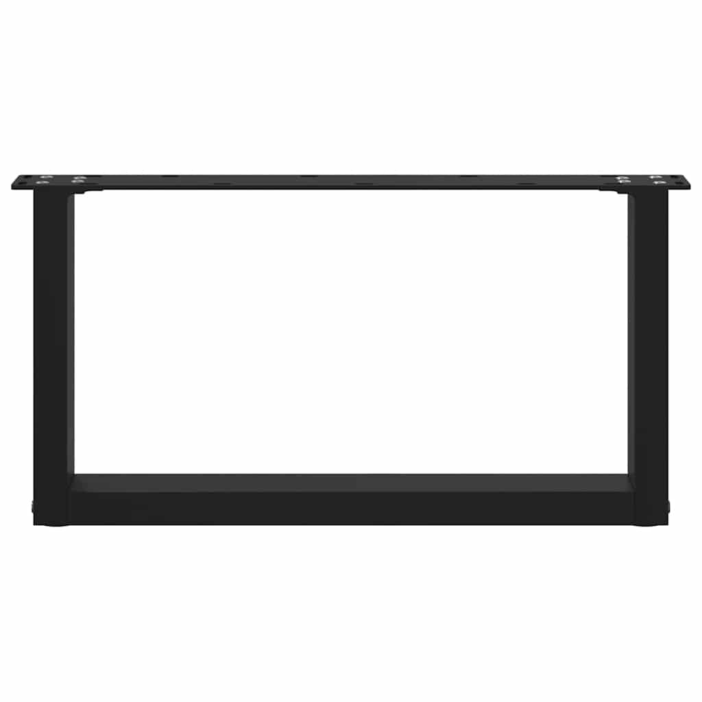 vidaXL Patas para mesa de centro en forma de U (2 unidades), color negro, 60 x (30-31) cm, acero - Image 5