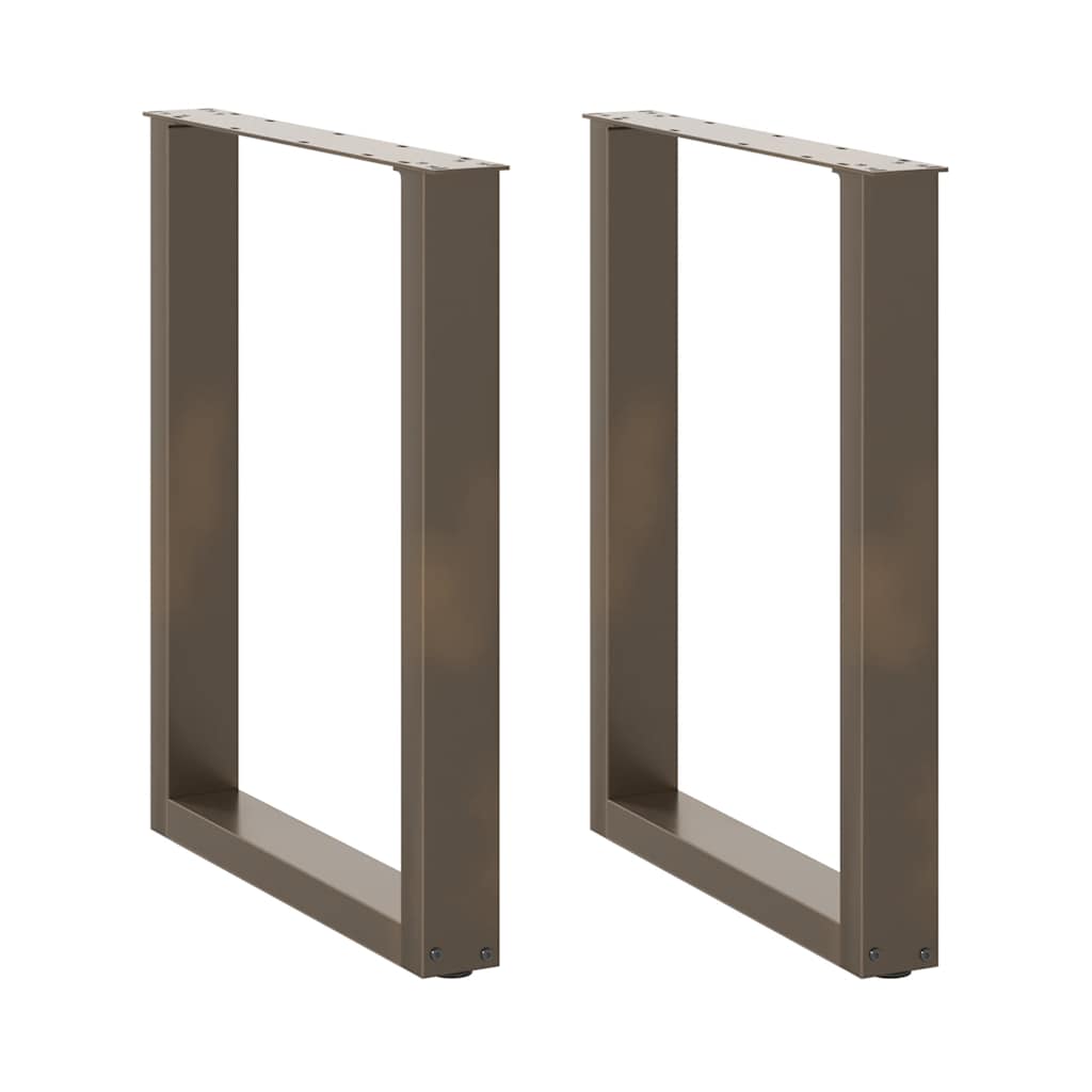 vidaXL Patas para mesa de comedor en forma de U (2 unidades, acero natural, 70 x 72-73 cm)