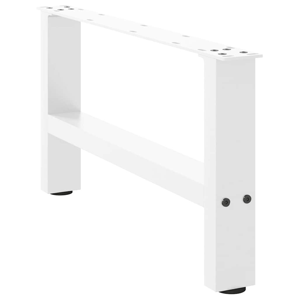 vidaXL Patas para mesa de centro blancas (2 unidades, 60 x 30-31 cm, acero) - Image 3