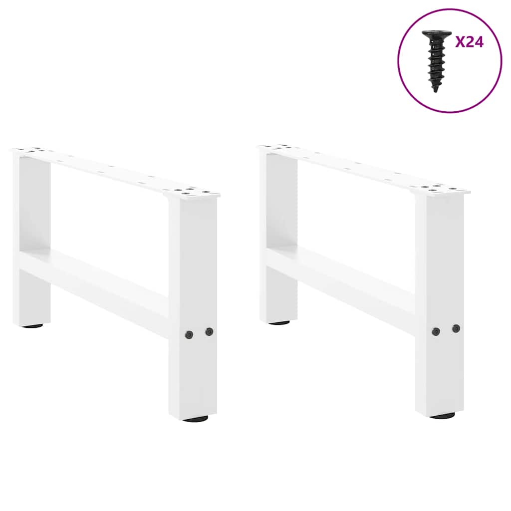 vidaXL Patas para mesa de centro blancas (2 unidades, 60 x 30-31 cm, acero) - Image 4