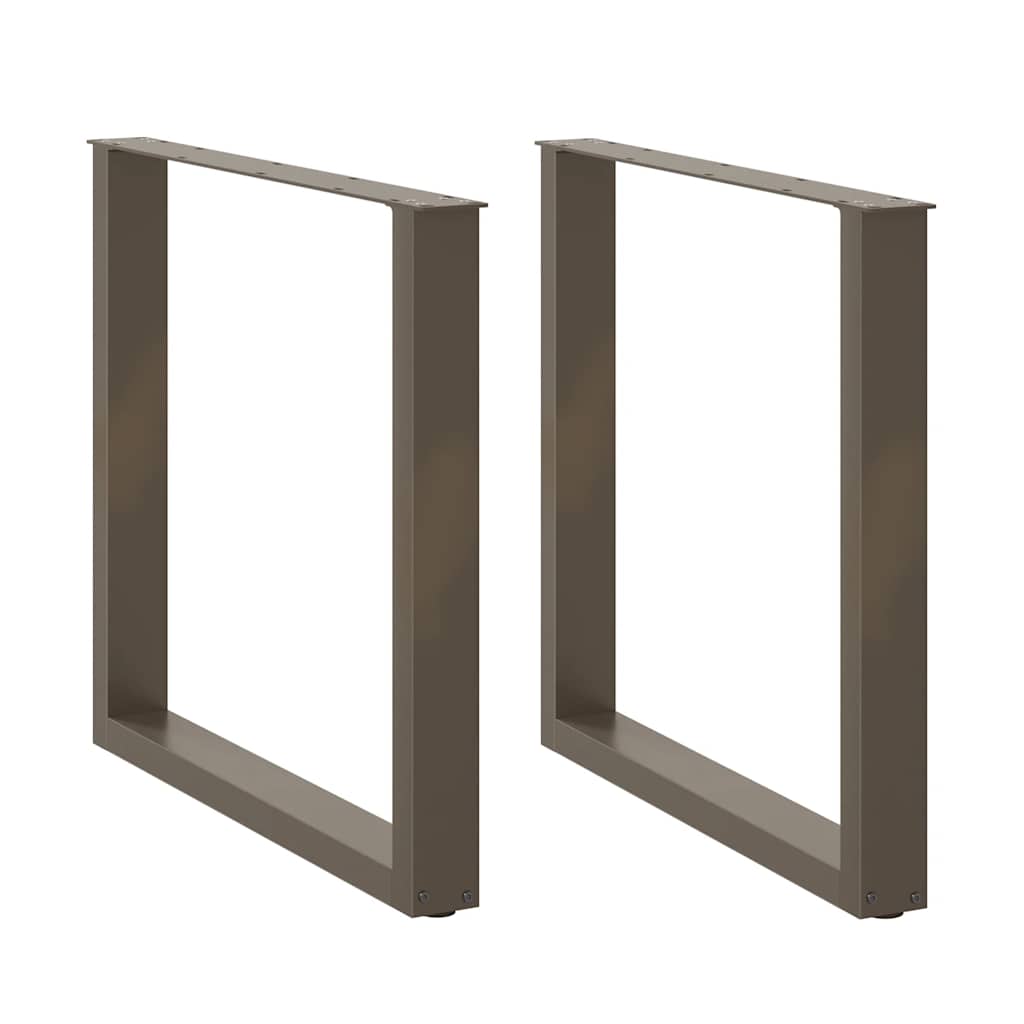 vidaXL Patas para mesa de comedor en forma de U (2 unidades, acero natural, 90 x 72-73 cm)