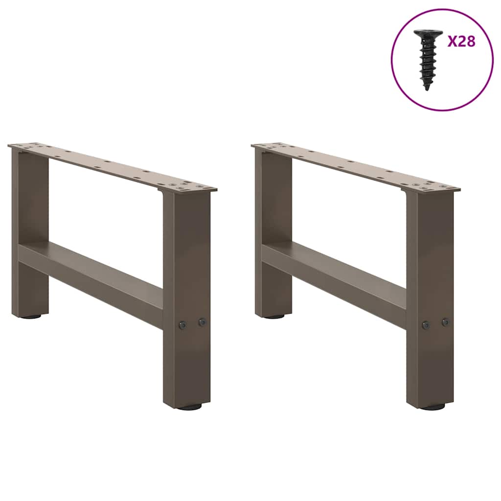 vidaXL Patas para mesa de centro de acero natural (2 unidades, 70 x 30-31 cm) - Image 4