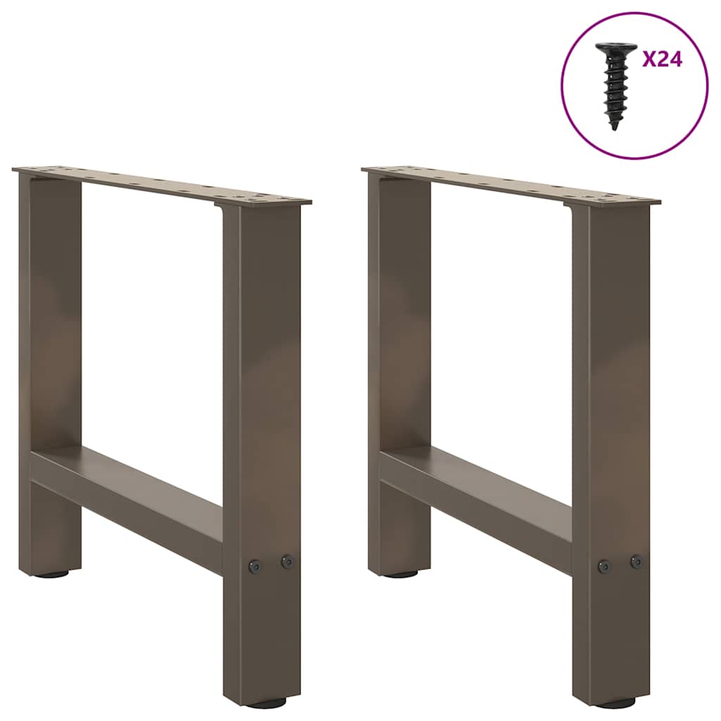 vidaXL Patas para mesa de centro de acero natural (2 unidades, 60 x 42-43 cm) - Image 3