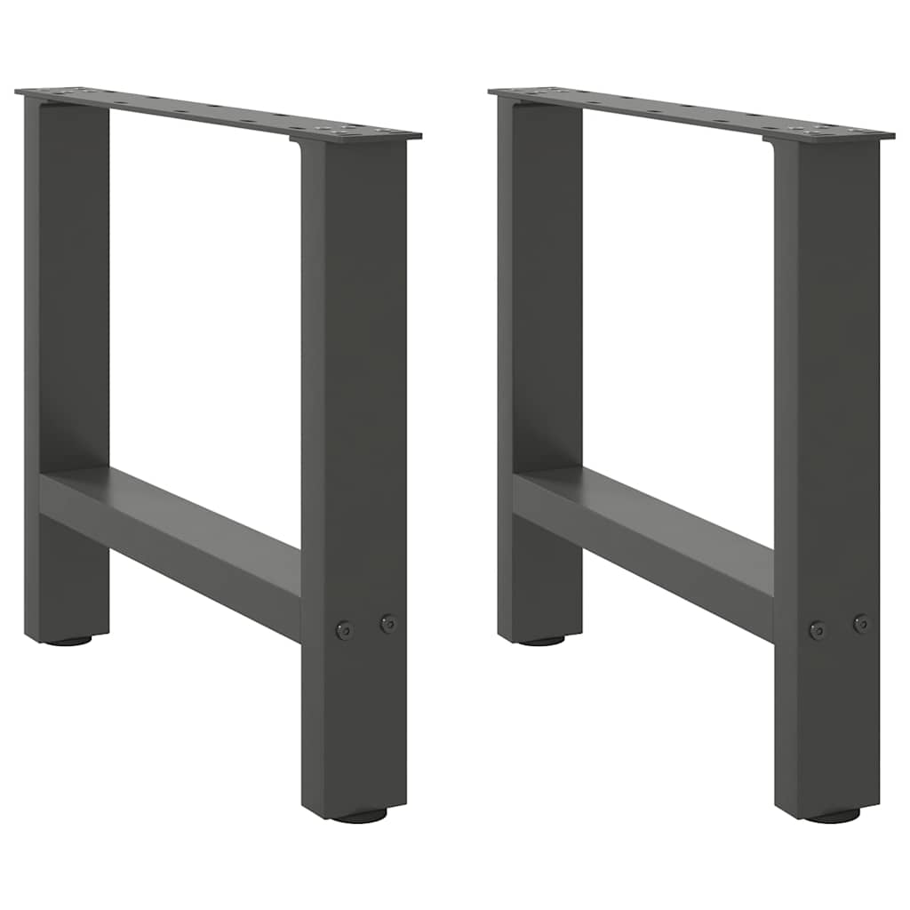 vidaXL Patas para mesa de centro antracita (2 unidades, 60 x 42-43 cm, acero)