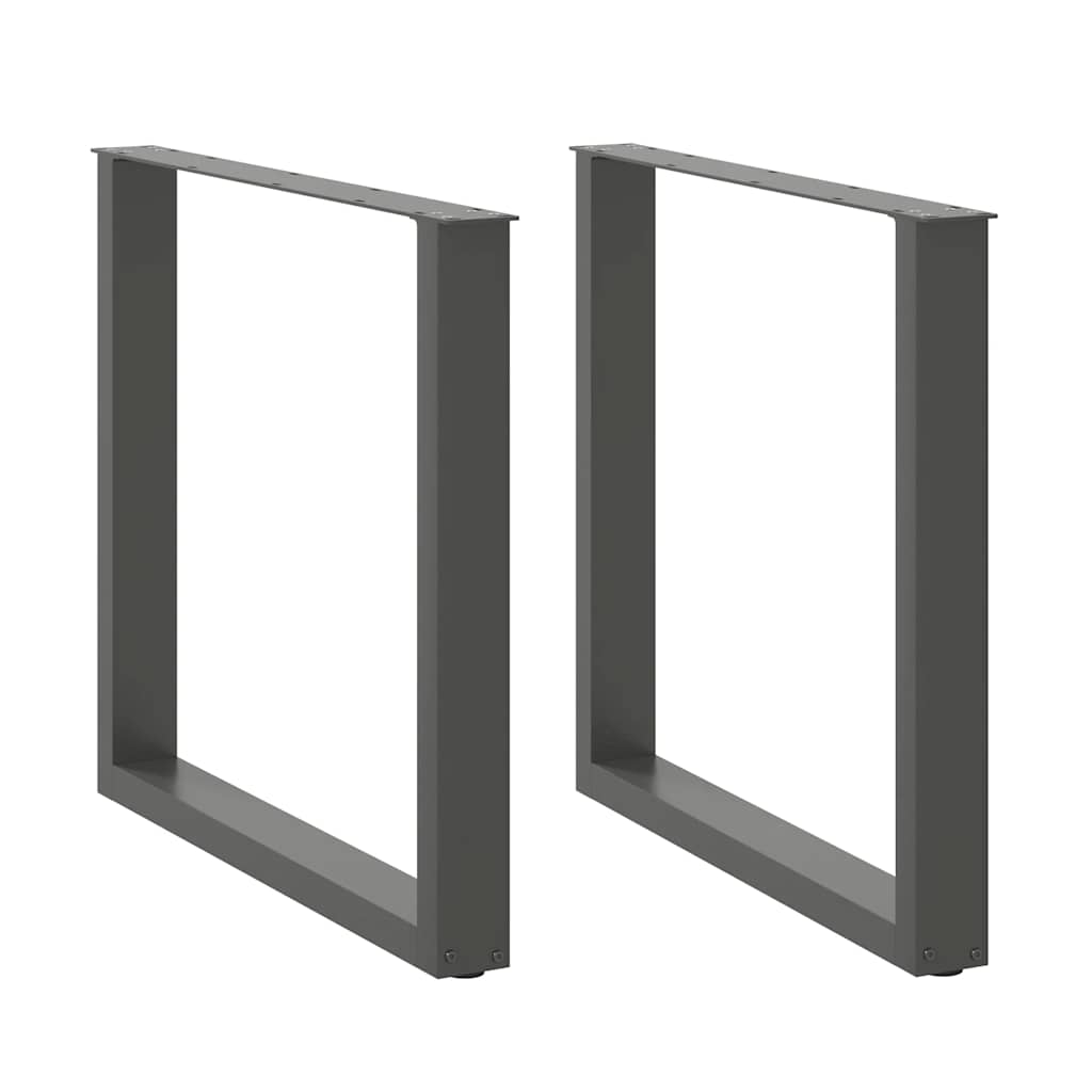 vidaXL Patas para mesa de comedor en forma de U (2 unidades), antracita, 90 x (72-73) cm, acero