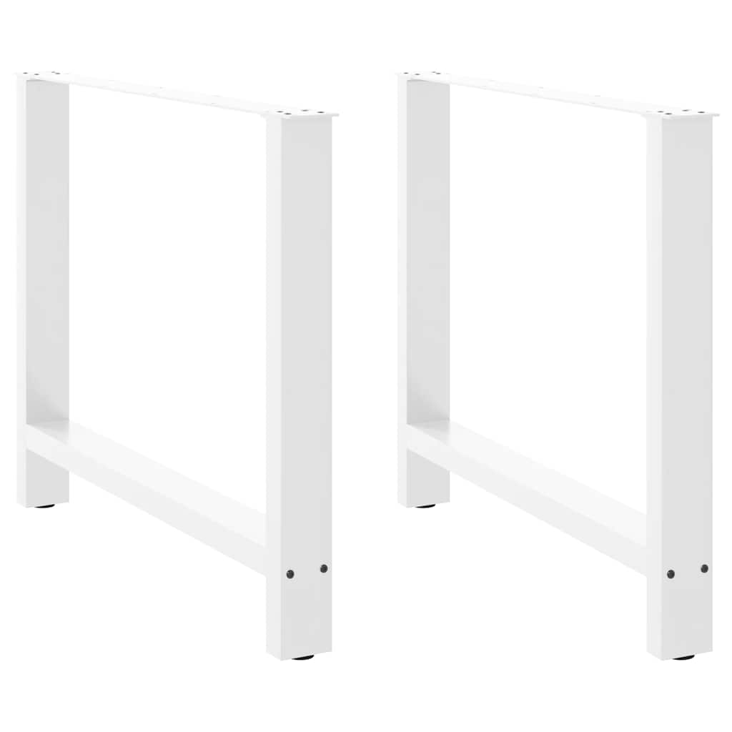 vidaXL Patas para mesa de comedor blancas (2 unidades, 90 x 72-73 cm, acero)