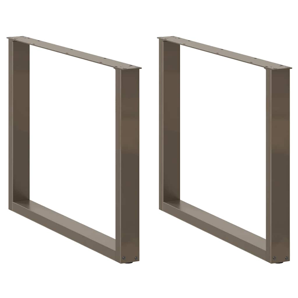 vidaXL Patas para mesa de comedor en forma de U (3 unidades, acero natural, 100 x 72-73 cm)