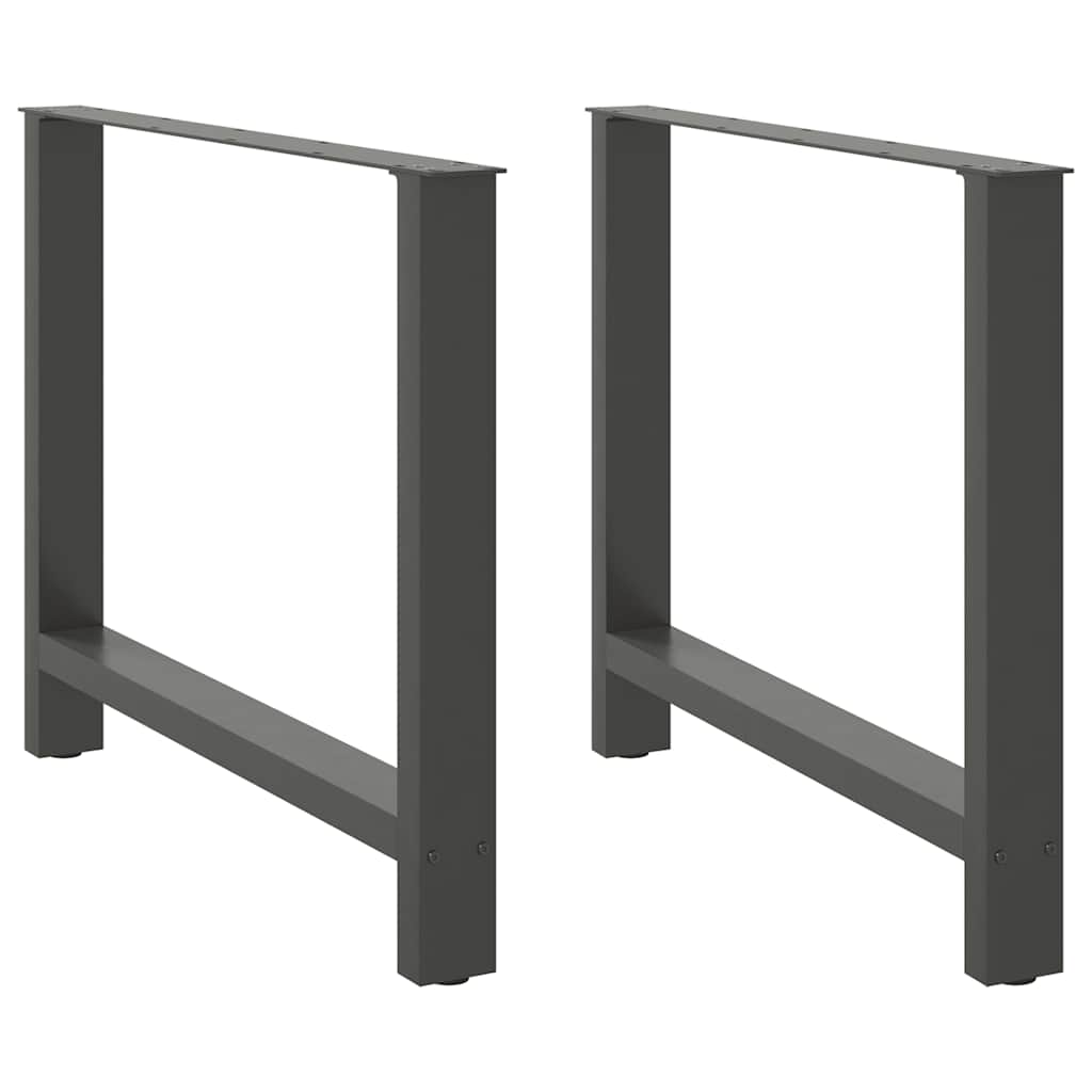 vidaXL Patas para mesa de comedor antracita (2 unidades, 90 x 72-73 cm, acero)