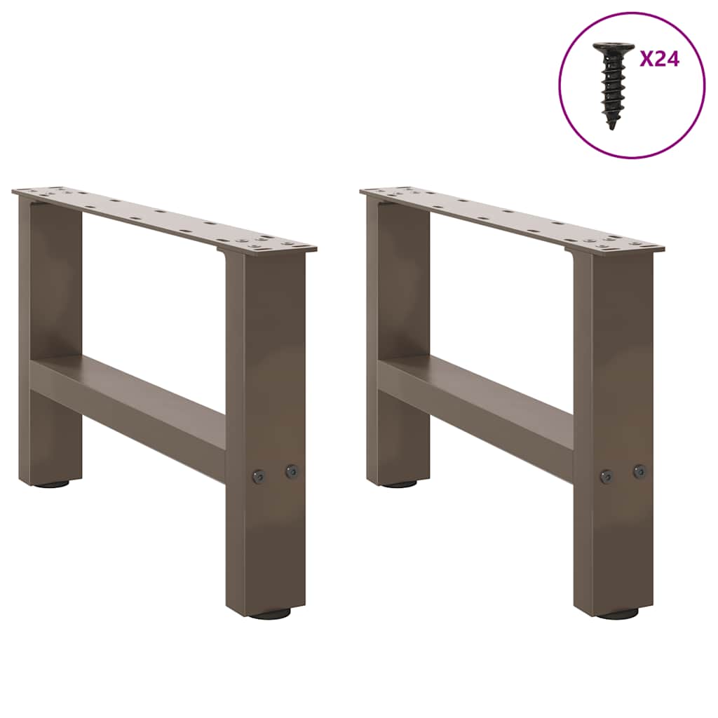 vidaXL Patas para mesa de centro de acero natural (2 unidades, 50 x 30-31 cm) - Image 4