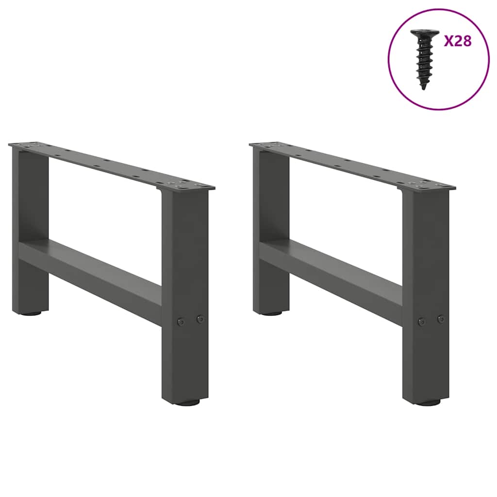 vidaXL Patas para mesa de centro antracita (2 unidades, 70 x 30-31 cm, acero) - Image 4