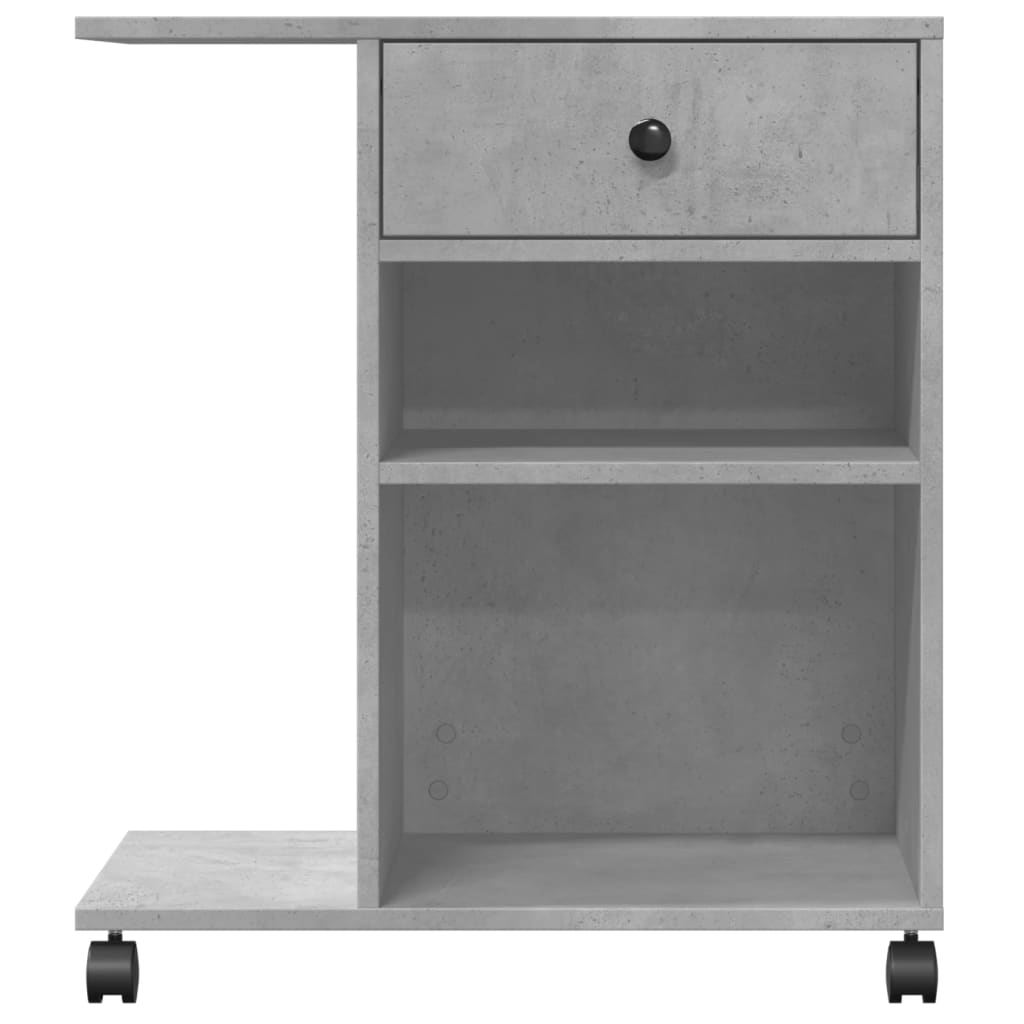 vidaXL Soporte para impresora con ruedas gris hormigón 60x40x68,5 cm - Image 5