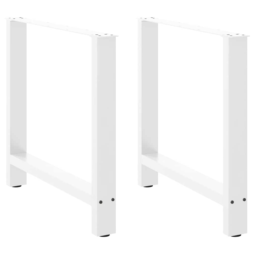 vidaXL Patas para mesa de comedor blancas (2 unidades, 80 x 72-73 cm, acero)