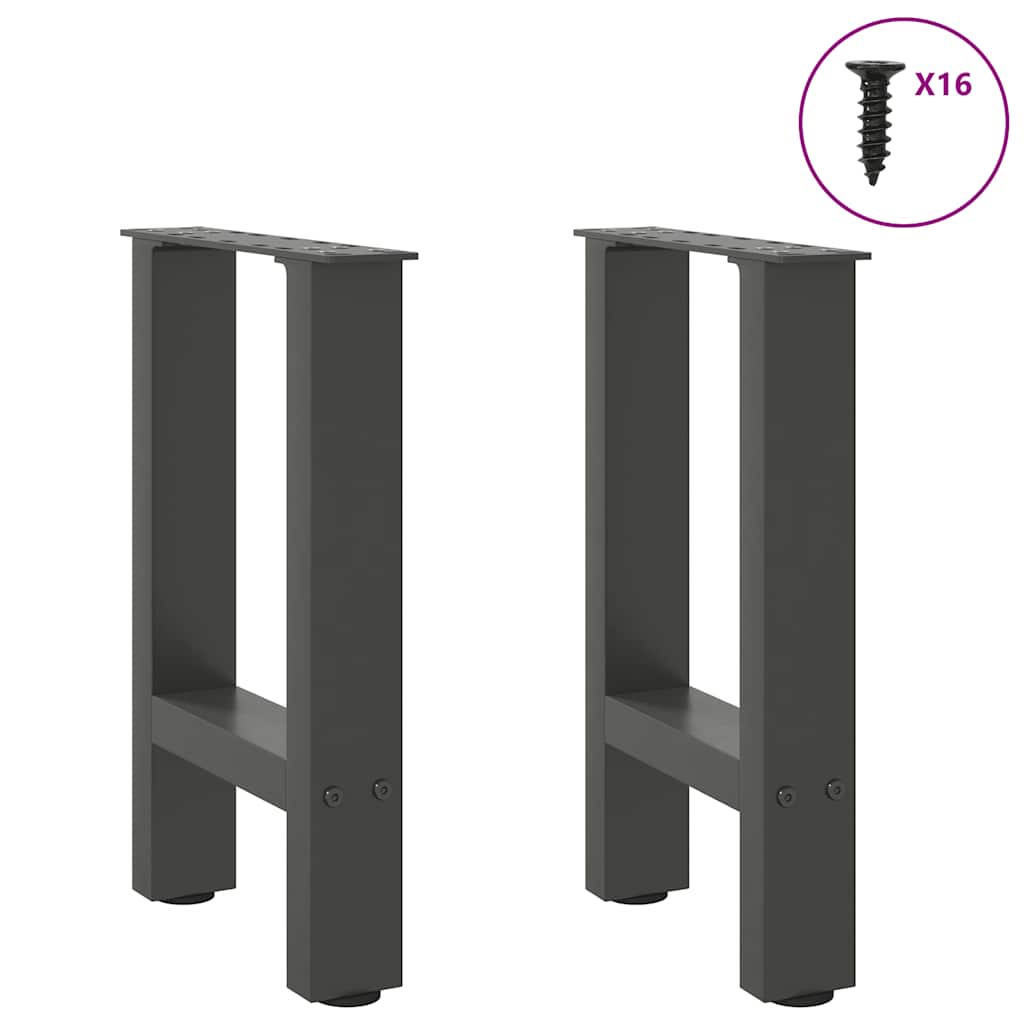 vidaXL Patas para mesa de centro antracita (2 unidades, 28 x 42-43 cm, acero) - Image 3