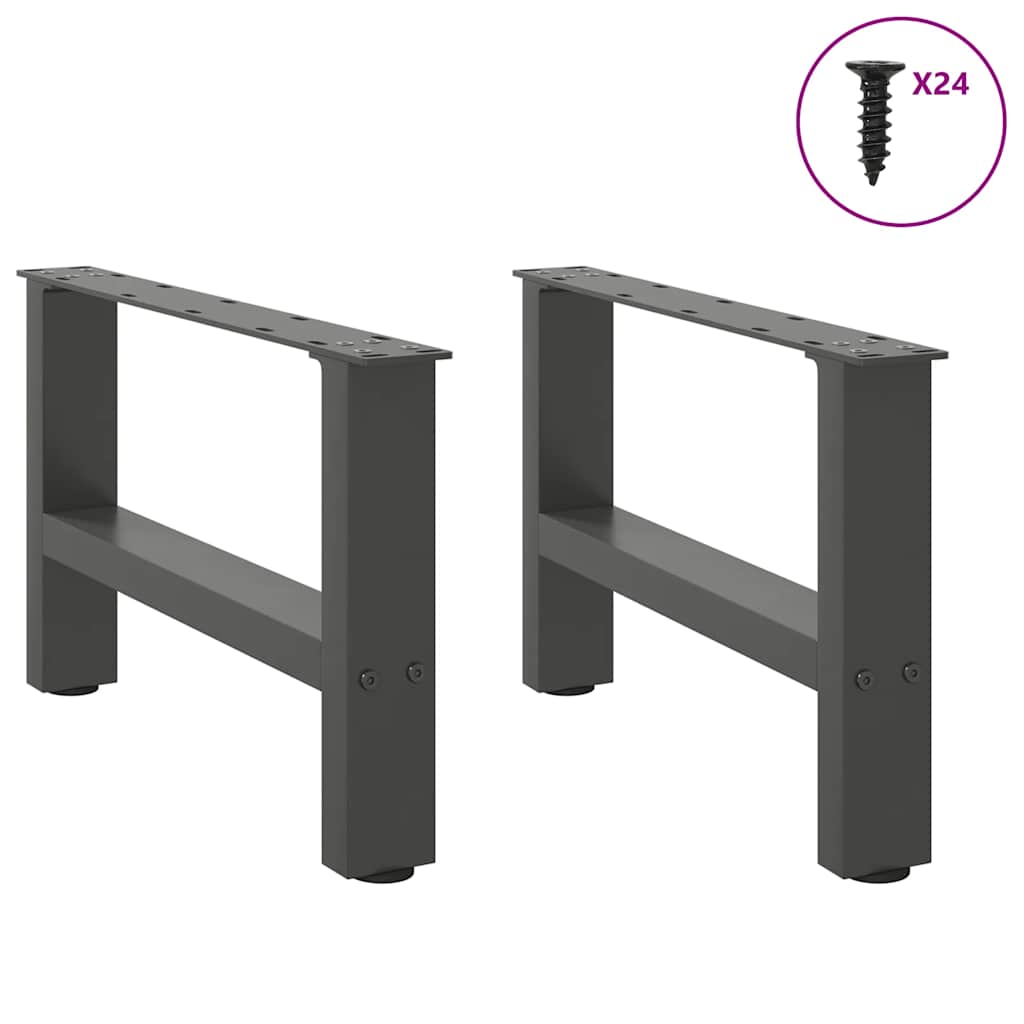 vidaXL Patas para mesa de centro antracita (2 unidades, 50 x 30-31 cm, acero) - Image 4