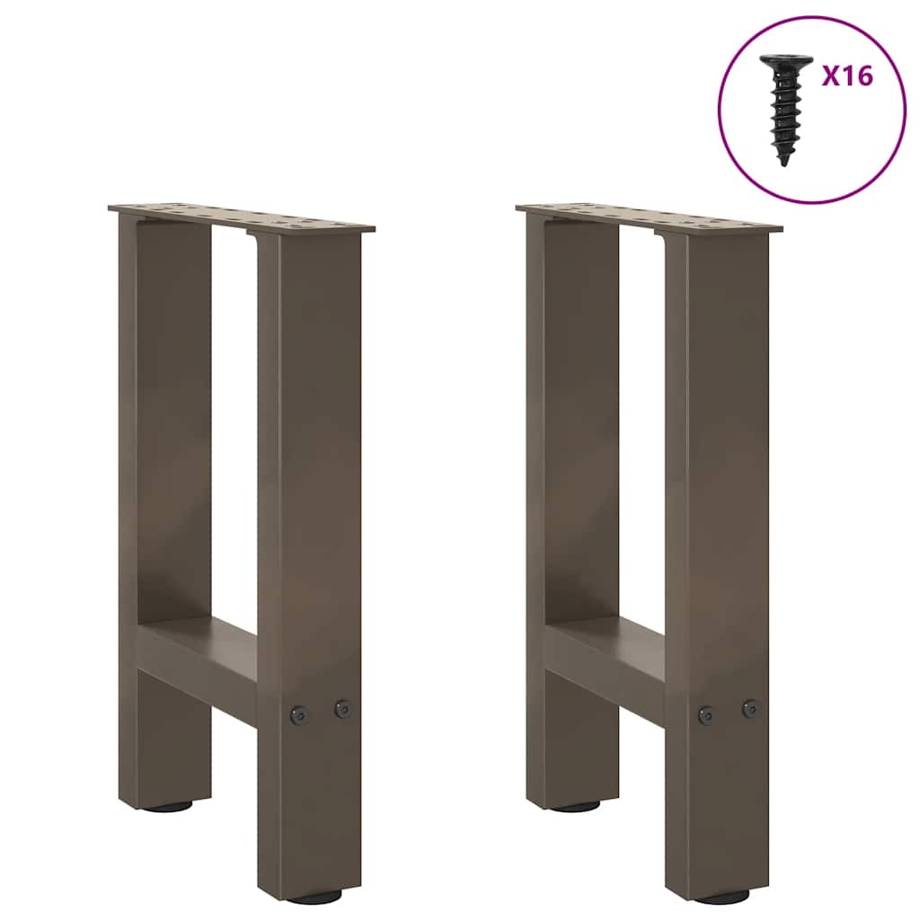 vidaXL Patas para mesa de centro de acero natural (2 unidades, 28 x 42-43 cm) - Image 3