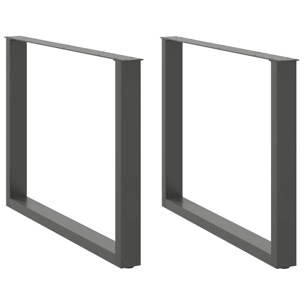 vidaXL Patas para mesa de comedor en forma de U (2 unidades), antracita, 100 x (72-73) cm, acero
