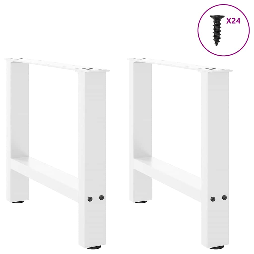 vidaXL Patas para mesa de centro blancas (2 unidades, 60 x 42-43 cm, acero) - Image 3