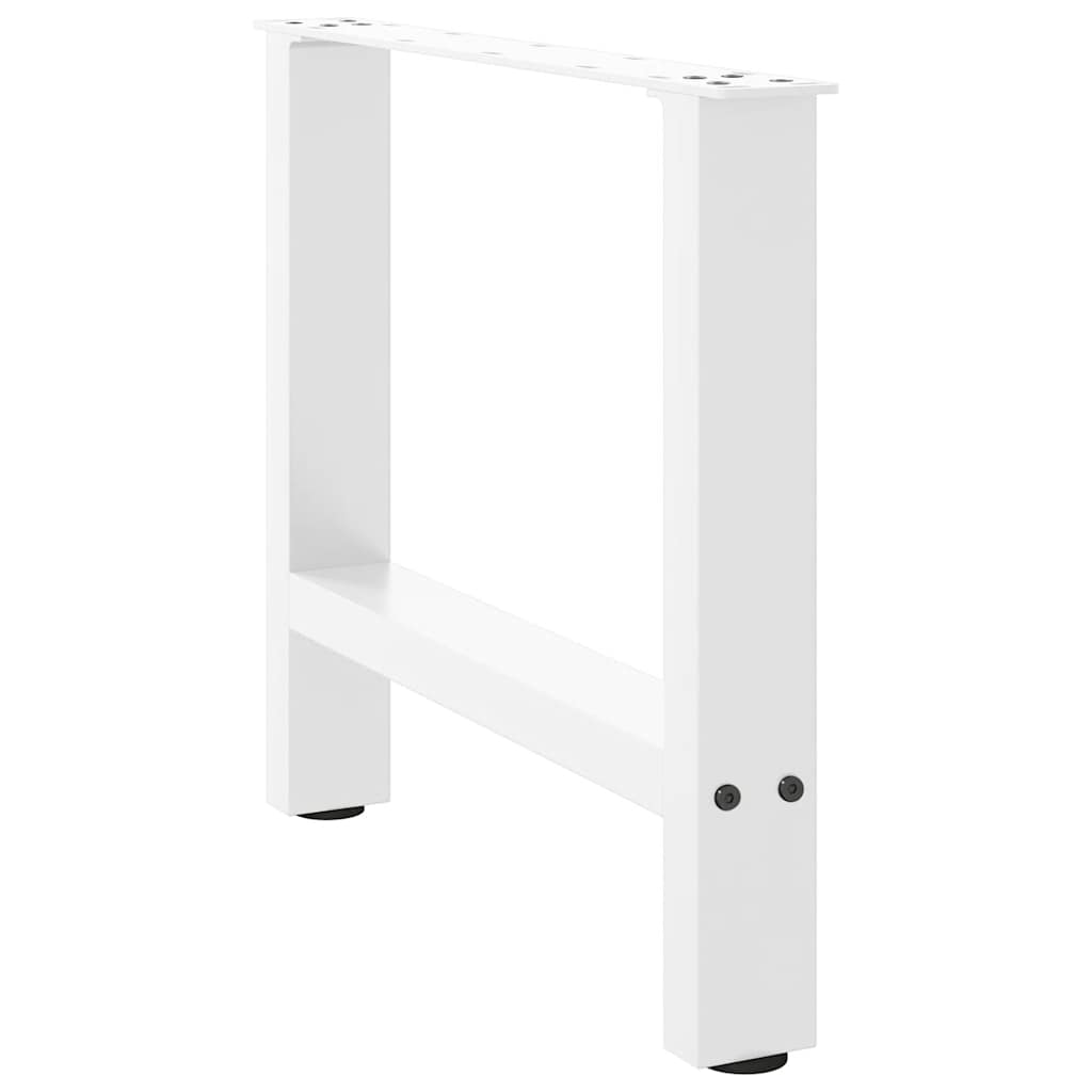 vidaXL Patas para mesa de centro blancas (2 unidades, 60 x 42-43 cm, acero) - Image 4
