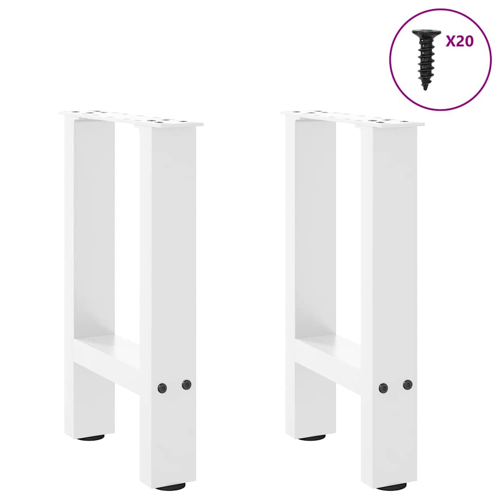 vidaXL Patas para mesa de centro blancas (2 unidades, 38 x 42-43 cm, acero) - Image 3