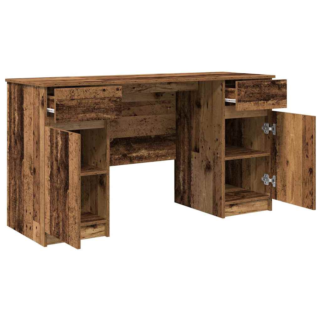vidaXL Schreibtisch mit Regal Altholz 140 x 49 x 76 cm Holzwerkstoff - Image 5
