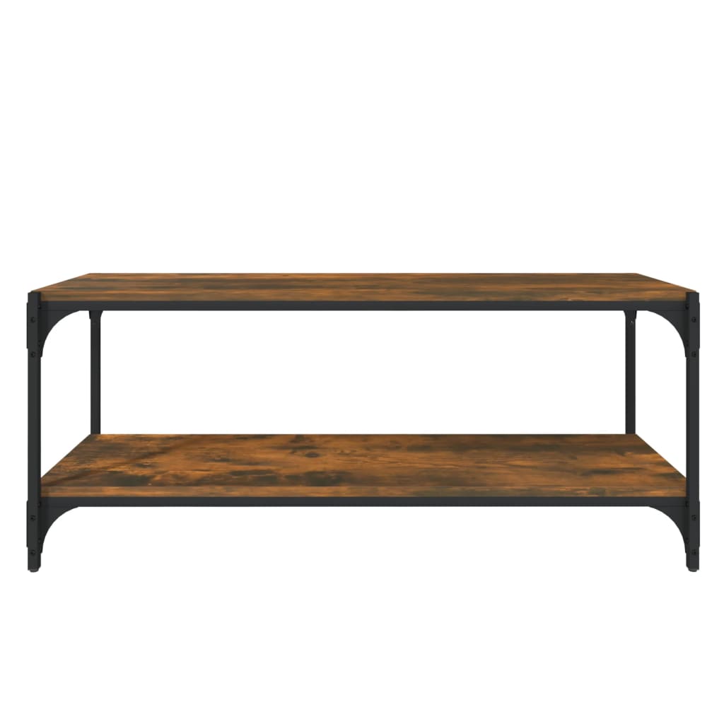 vidaXL Meuble TV Chêne fumé 100x33x41 cm Bois d'ingénierie et acier - Image 5