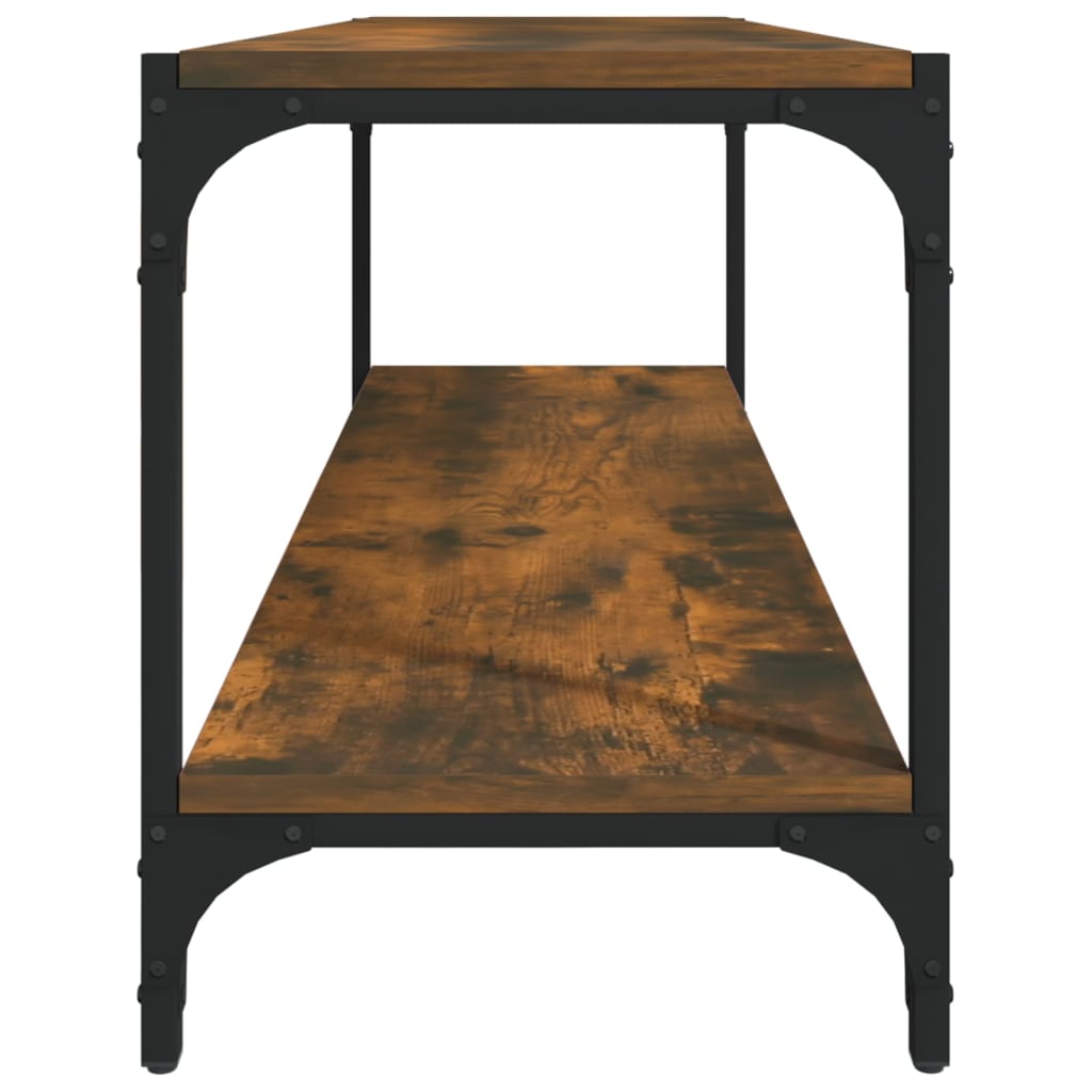 vidaXL Meuble TV Chêne fumé 100x33x41 cm Bois d'ingénierie et acier - Image 6