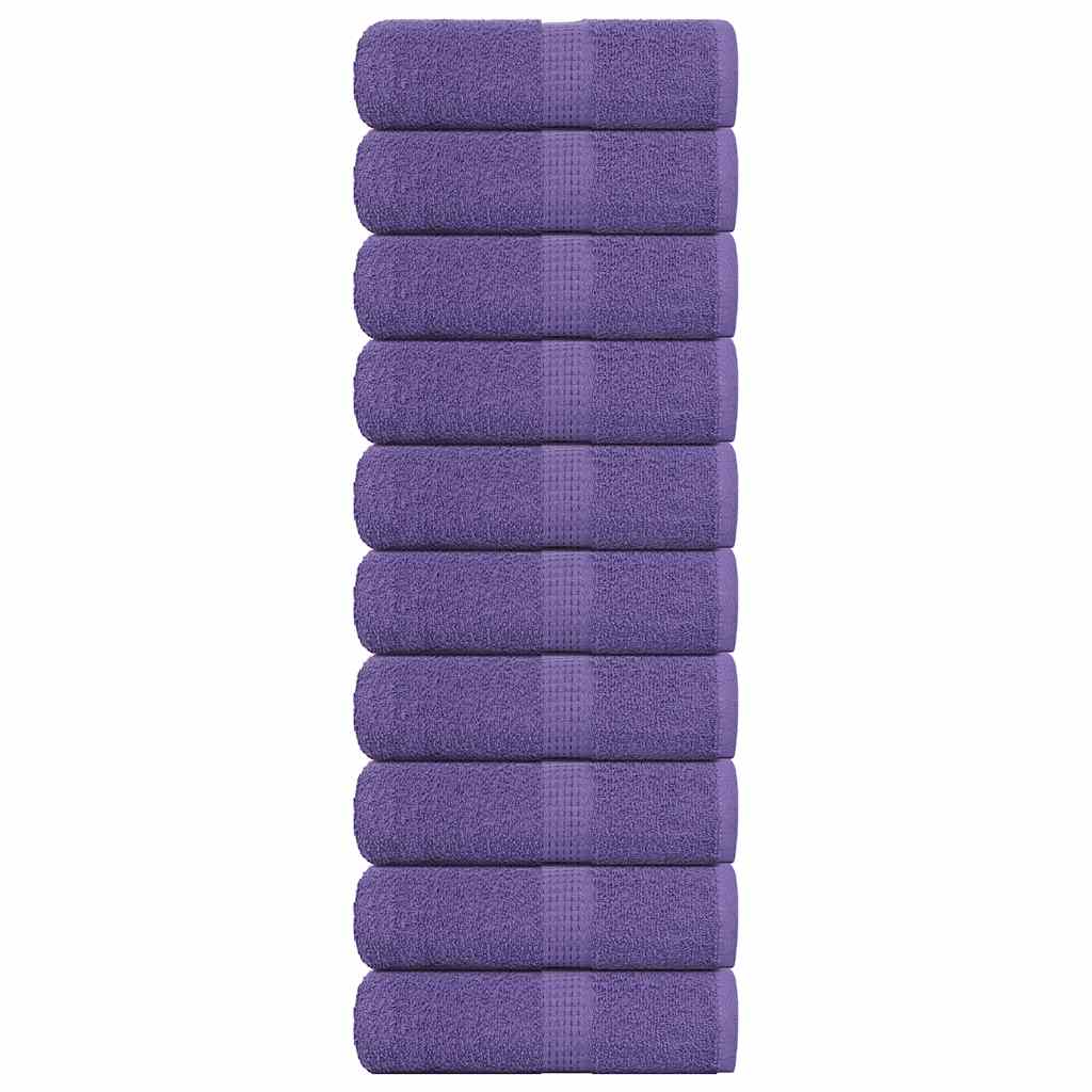 vidaXL Serviettes d'invité 10 pcs violet 30x50 cm 360 g/m² 100% coton