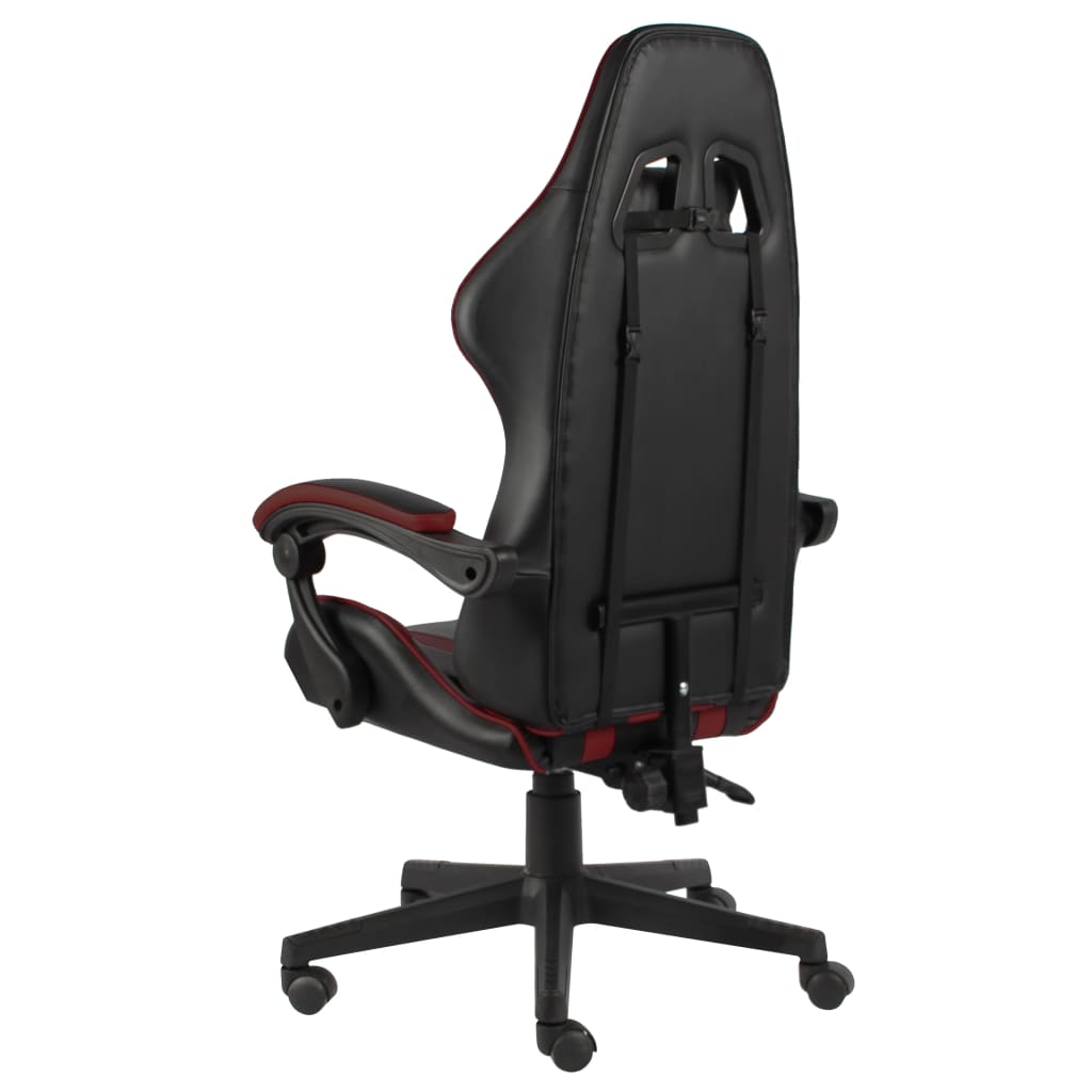 vidaXL Fauteuil de jeux vidéo Noir et rouge bordeaux Similicuir - Image 3