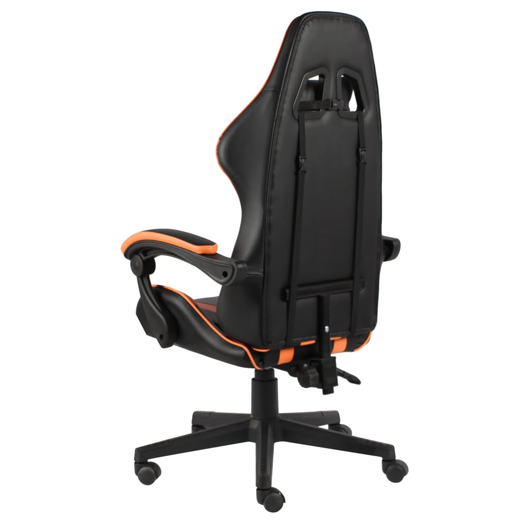 vidaXL Fauteuil de jeux vidéo Noir et orange Similicuir - Image 3