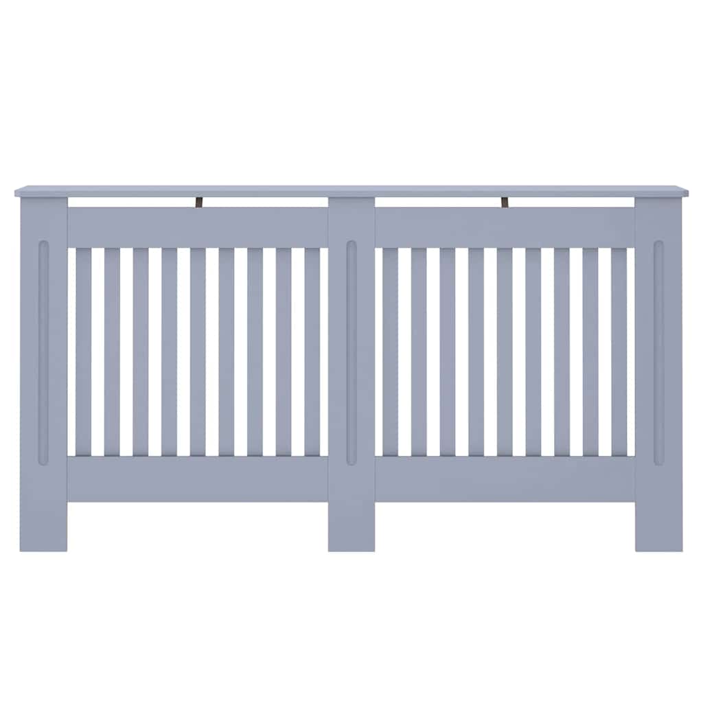 vidaXL Heizkörperabdeckung 2 pcs Grau 152 x 19 x 81,5 cm Holzwerkstoff - Image 5