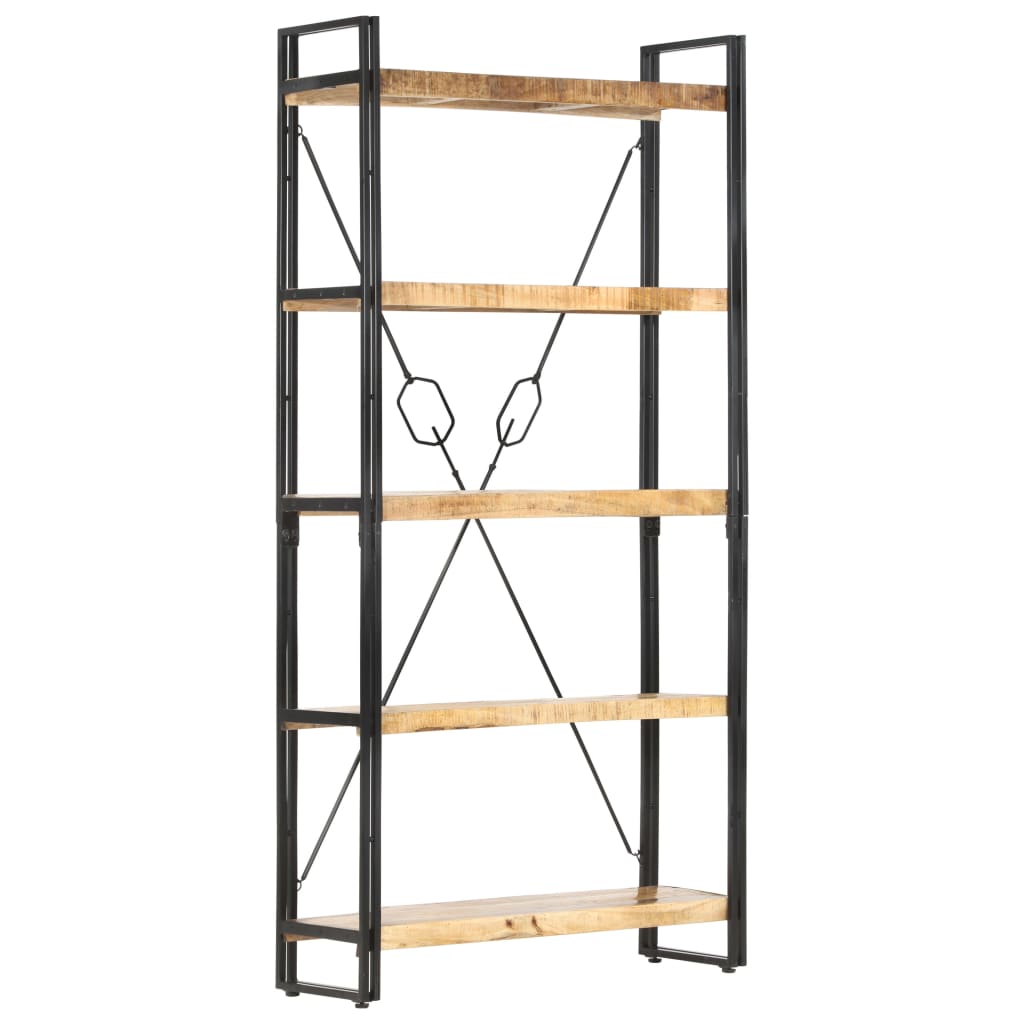 vidaXL Bücherregal 5 Fächer 90 x 30 x 180 cm Mango Massivholz