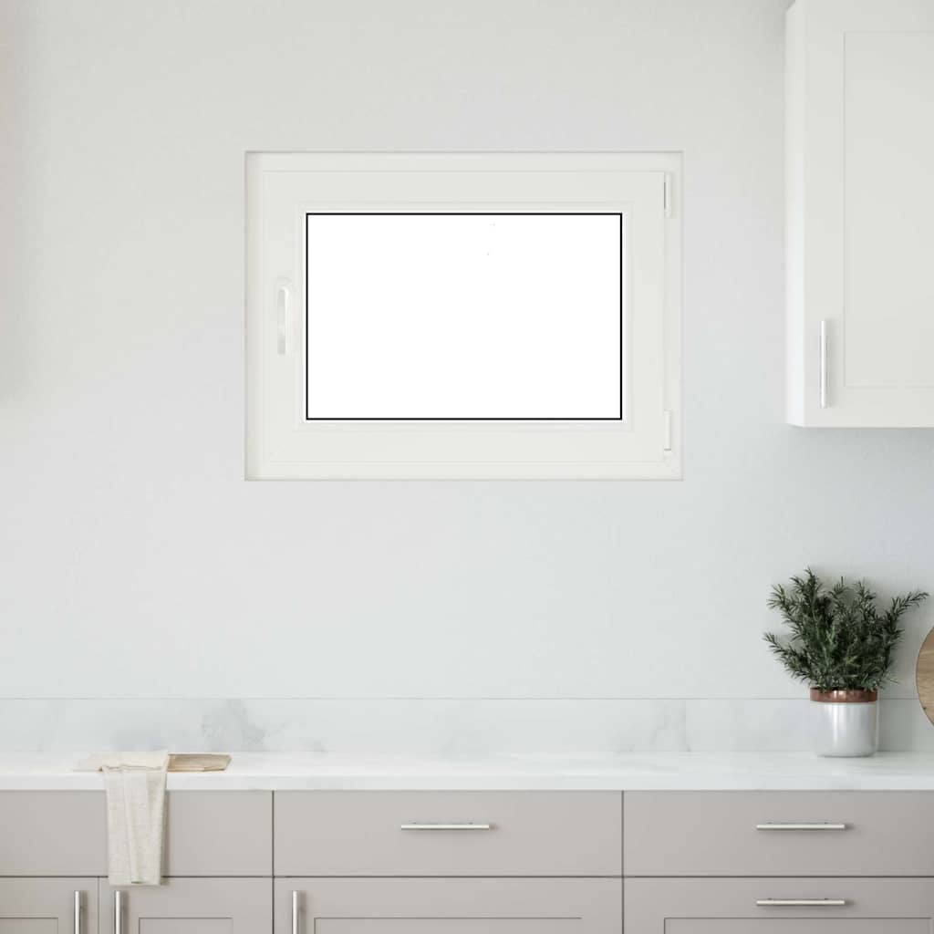 vidaXL Kellerfenster "RISOR" 80x50 cm Drehkipp DIN Rechts Weiß